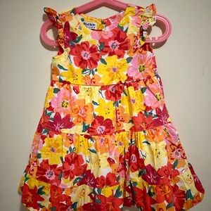 Blueberi Boulevard Floral Dress with Red and Yellow